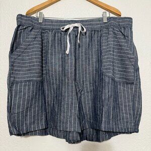 Lane Bryant The Softest Short Linen Minimalist Beachy Pinstriped Shorts 22/24 H7